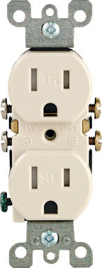 Leviton 15 amps 125 V Duplex Light Almond Outlet 5-15R 1 pk