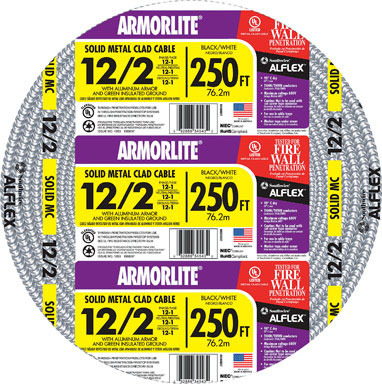 Southwire Armorlite 250 ft. 12/2 Solid Aluminum Armored MC Cable