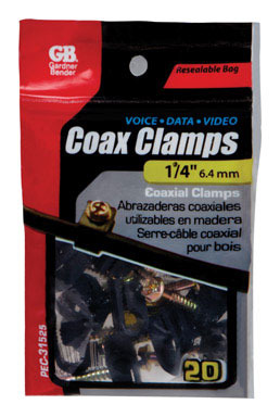 Coax Clamp 1/4" Black 20PC