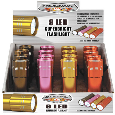 FLASHLIGHT 9 LED COLORS