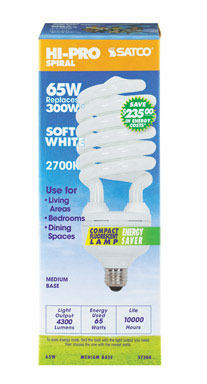 CFL 65W SPIRAL 27K MED