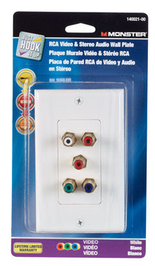 Wallplate A/v 5-jack Wht