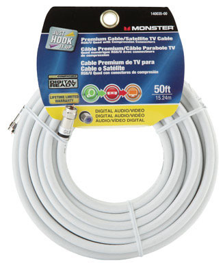 Cable Rg6 Quad 50' White