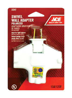 ACE White Swivel Triple Adapter