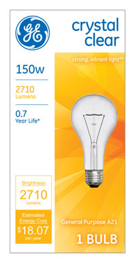 BULB-CRYST CLR 150ACL GE