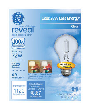 BULB HAL REV 72W CLR 2PK