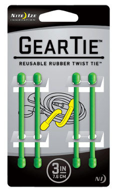 GEAR TIE 3" LIME 4 PK