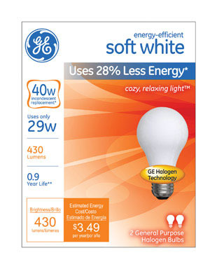 BULB HAL A19 29W SW 2PK