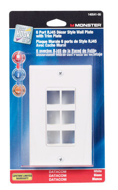 WALLPLATE 6PORT W/INSERT