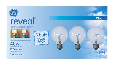 BULB GLOB40W RVL CLR 3PK