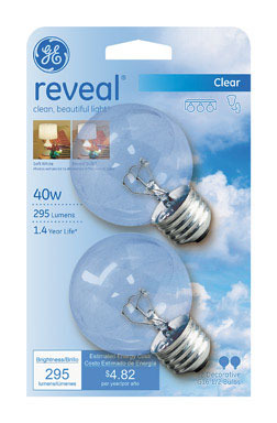 BULB GE RVL G16.5 40W2PK