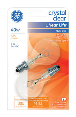 BULB 40W A15 CLR 2PK