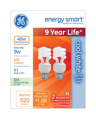 BULB 10W CW SPRL 2PK