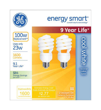 BULB 23W CW SPRL 2PK