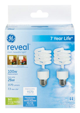 BULB CFL REVEAL 26W 2PK