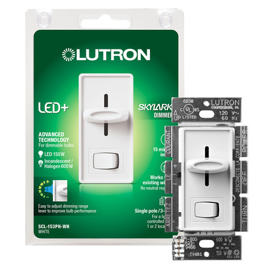 Lutron Skylark White 150 W 3-Way Dimmer Switch 1 pk