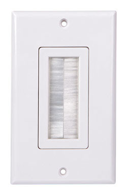 Wall Plate 1g Brush Wht