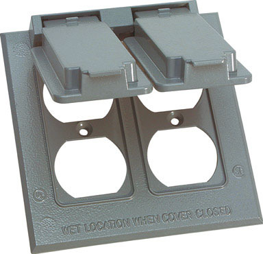 Sigma Engineered Solutions Square Metal 2 gang Duplex Box Cover Wet Locations