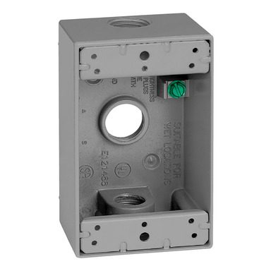 Gray Weatherproof 1G Outlet Box