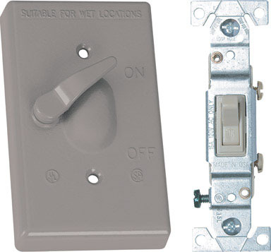 Sigma Engineered Solutions Rectangle Metal 1 gang Toggle Switch and Cover Wet Locations