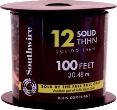 Southwire 100 ft. 12/1 Solid THHN Building Wire