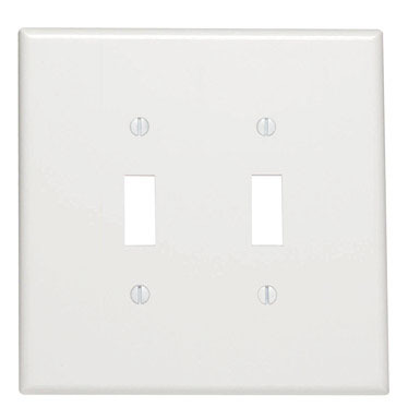 WALLPLATE 2GANG TOGGLE WHT JUMBO