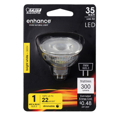 Feit Electric Enhance MR16 GU5.3 LED Bulb Bright White 35 W 1 pk
