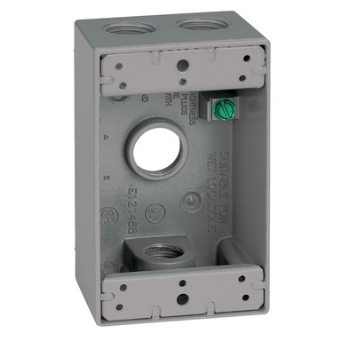 OUTLET BOX 1G 4H3/4" GRY