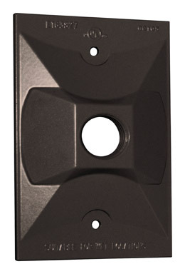 Recept Cover 1g 1-hole 1/2" Brz