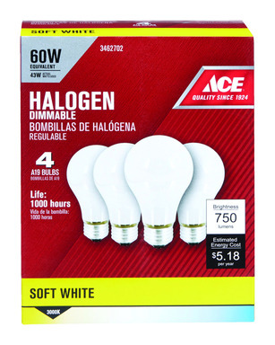 Bulb Softwht 43w Ace 4pk