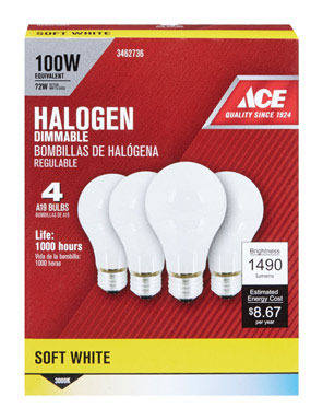 Bulb Softwht 72w Ace 4pk