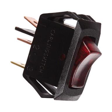 ROCK SWITCH SPST RED 12V