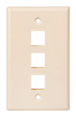 WALLPLATE 3-PORT ALMOND