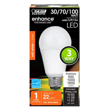 A21 LED Bulb Soft White 3-Way