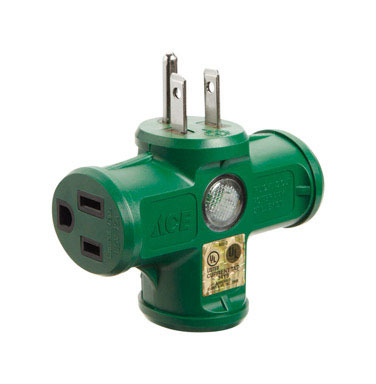 Adapter 3-outlet Green