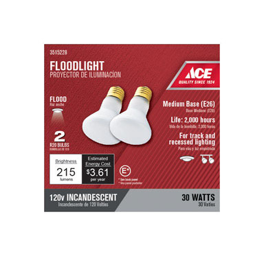 BULB RFLCTR 30R20 ACE2PK