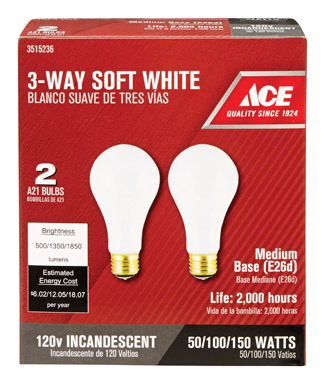 BULB-3WAY 50/150 ACE 2PK