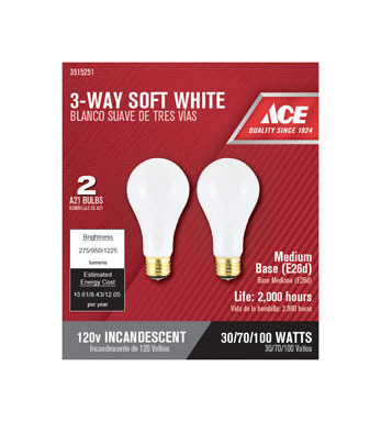 Bulb-3way 30/100 Ace 2pk