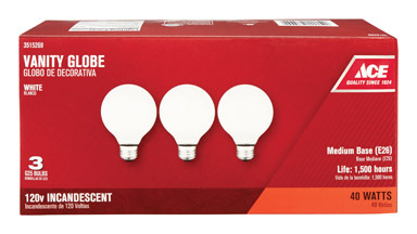 Bulb 40w G25 Wh Ace 3pk