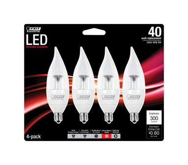 LED BULB CHDR 5W 3K 4PK