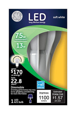 LED GE A21 75W EQ SFT WH