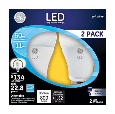 LED GE A19 60W EQ SFT WH