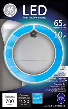 LED GE BR30 65W EQ S WH