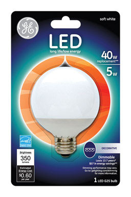 LED GE G25 40W EQ SFT WH