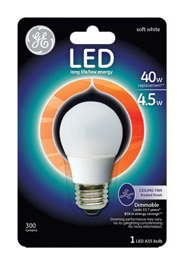 LED GE A15 40W EQ SFT WH