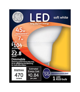 LED GE R20 45W EQ SFT WH