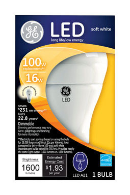 LED GE A21 100W EQ ST WH