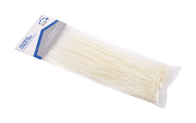 100PK 8" White Cable Ties