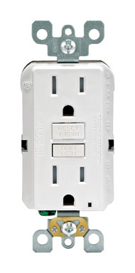 White GFCI ST Receptacle TR 15A