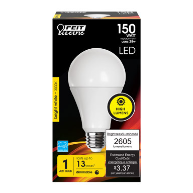 A21 LED Bulb Bright White 150W